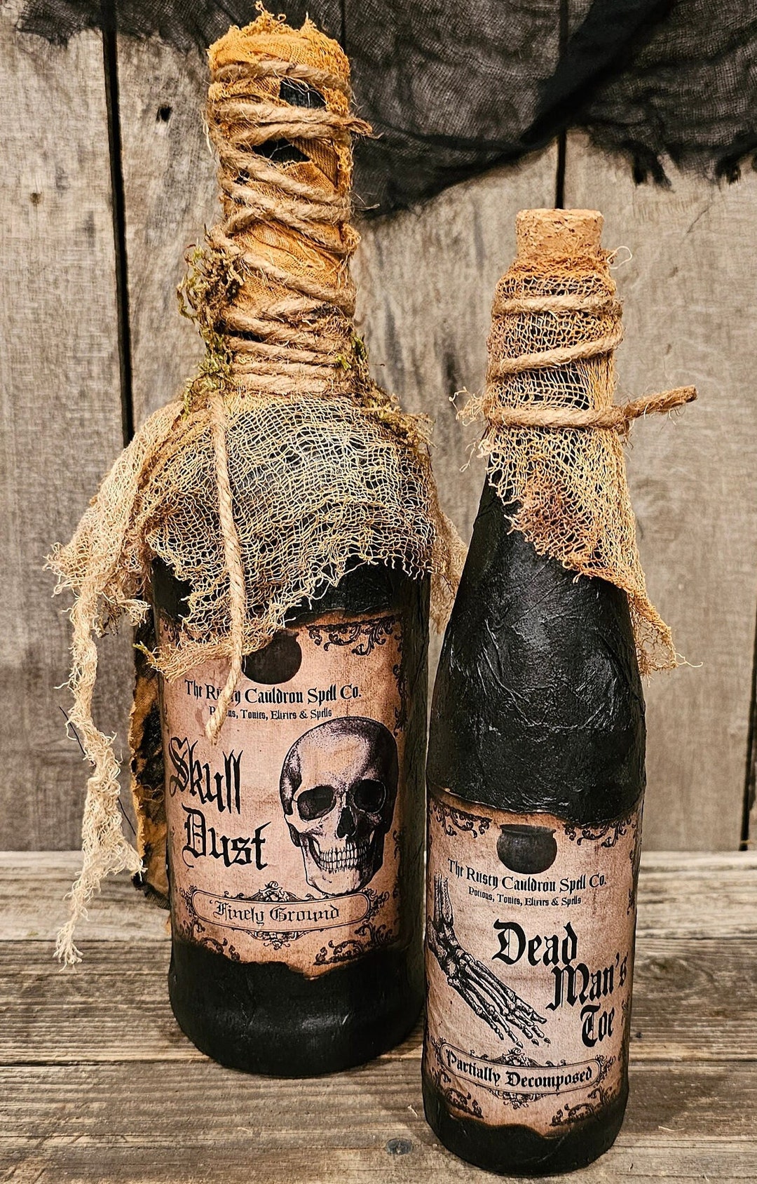 Handmade Halloween Potion Bottle Set: Witchy Home Decor - Etsy