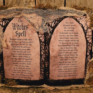 The Witches' Spell, Halloween Spell Book, Halloween decor, Shakespeare, The Three Witches, Halloween book, Halloween home decor, witchy