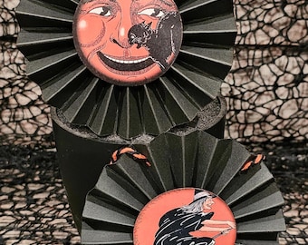 Vintage Style Halloween Rosette Set: Beistle Artwork Ornament