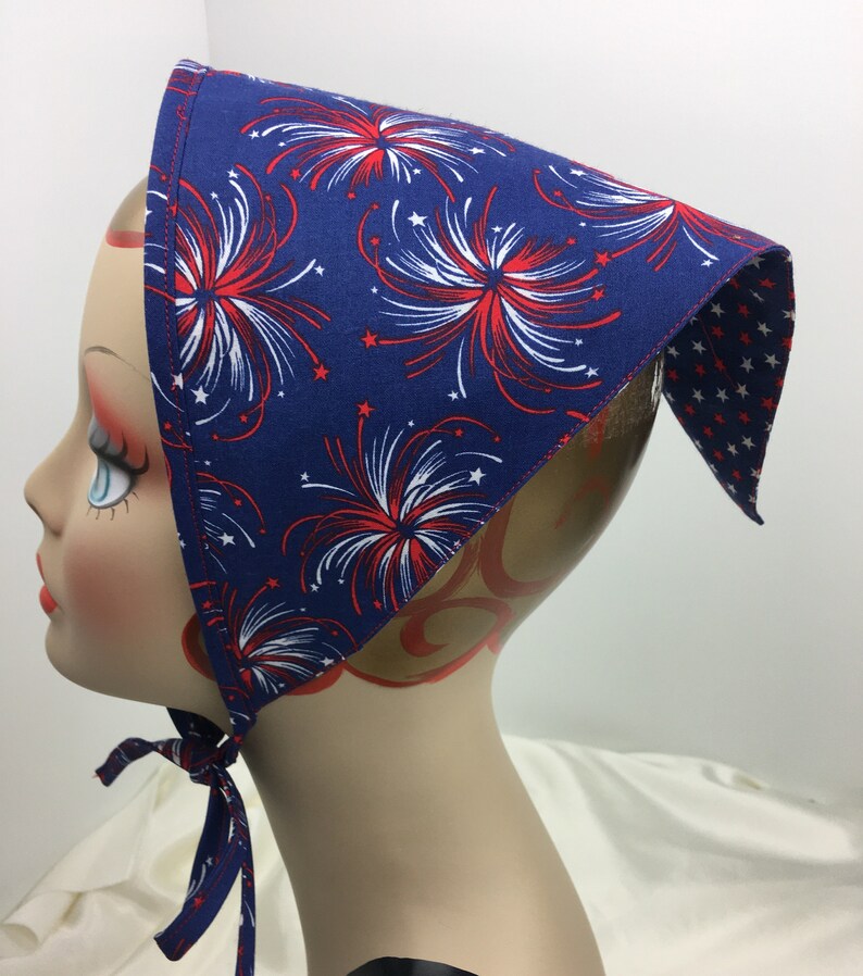 Woman's Cotton Kerchief Scarf July 4th Small Size Etsy