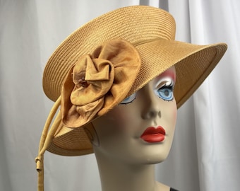 Packable Parasisal Straw Hat, Formal Look, Fits Most, Hand Made