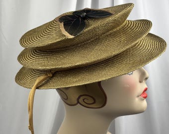Packable Straw Hat, Bronze Parasisal Straw, Handmade Hat