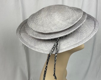 Handmade Travel Hat, Folding Hat, Parasisal Straw, Silver Gray, Fits Most