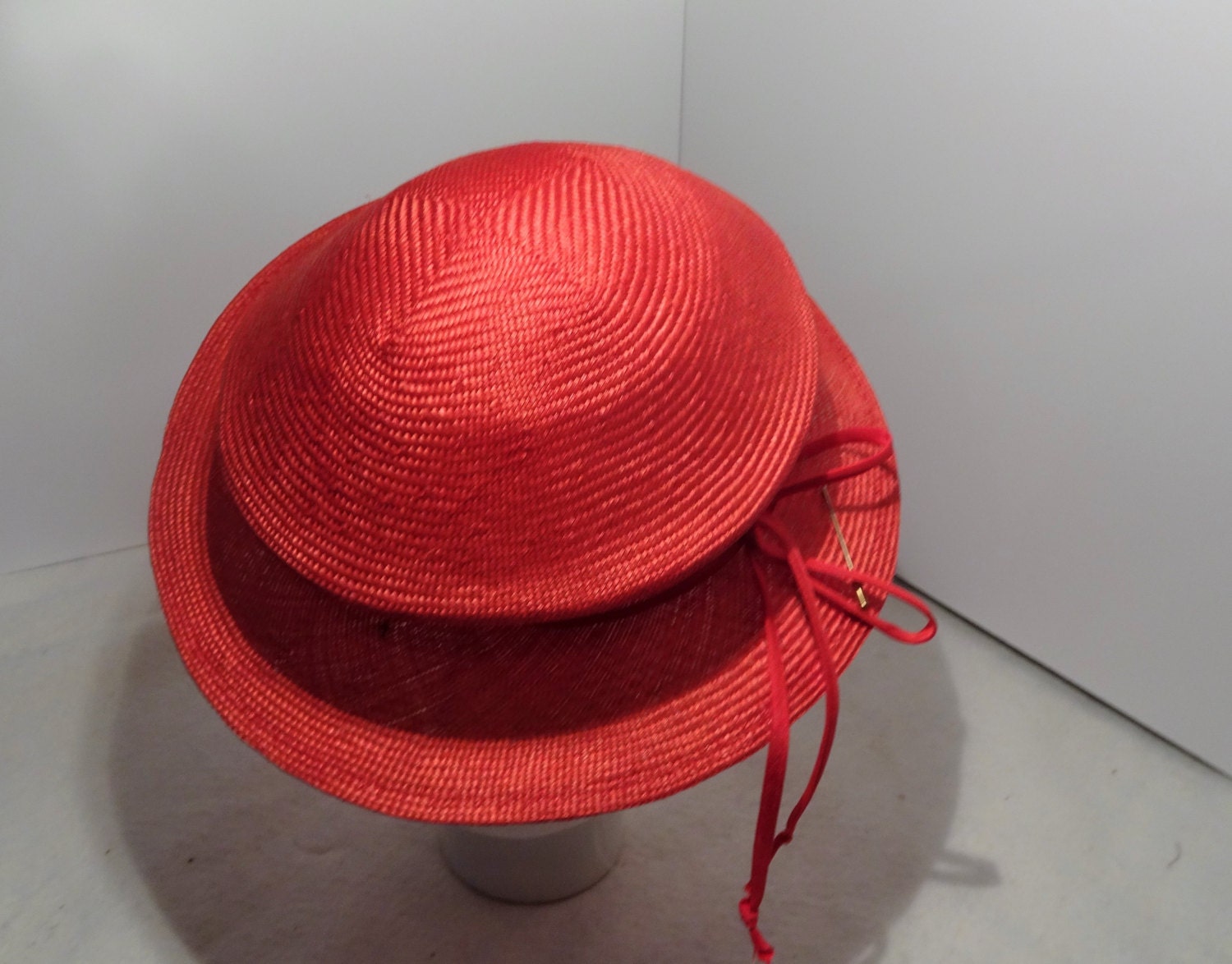 Collapsible Travel Hat Woman's Parasisal Straw Red