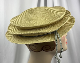 Packable Parasisal Straw Hat, Honey Color, Handmade