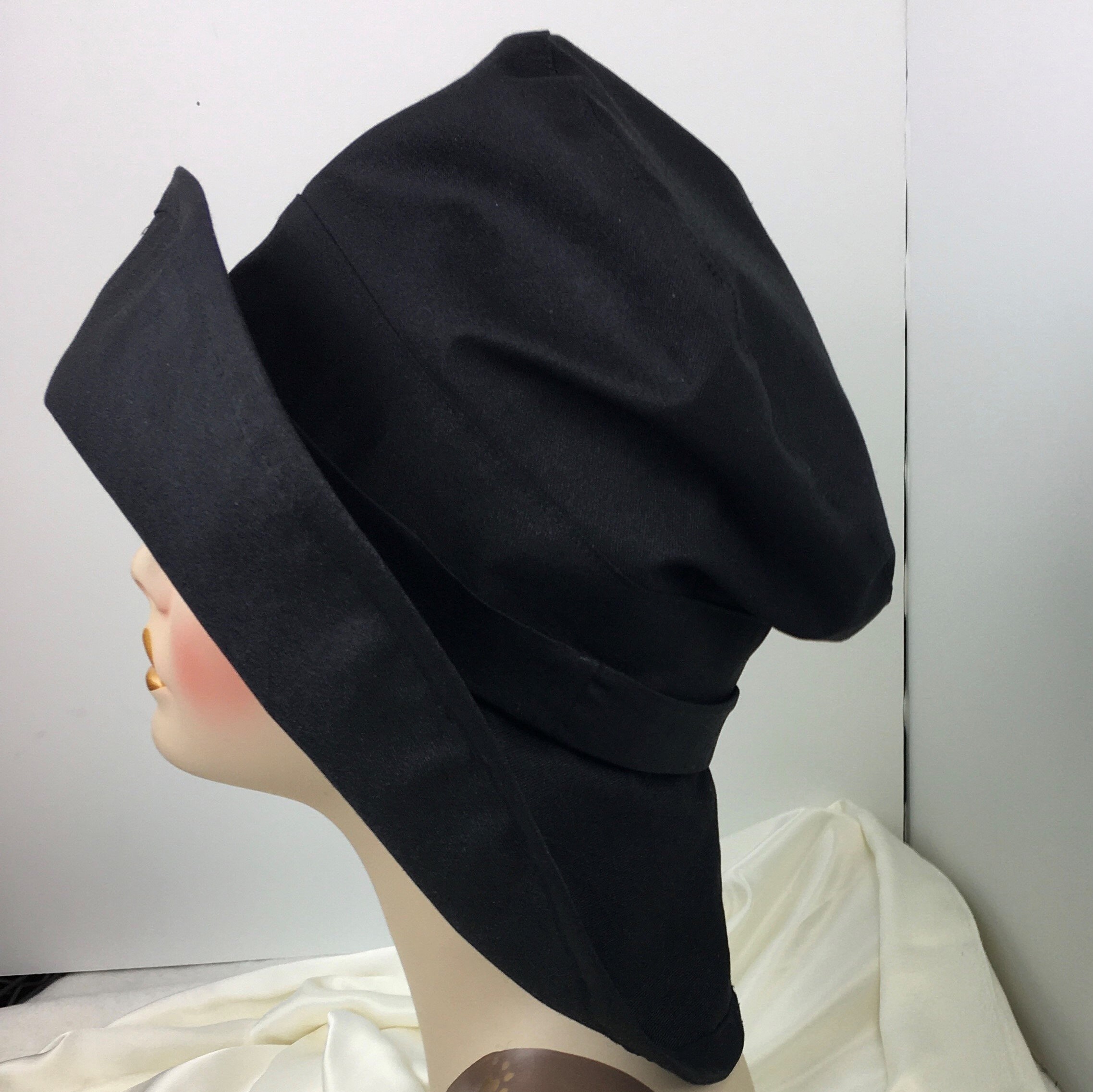 Rain Hat Soft Black Stylish Handmade Designer Tall Short Chic Red Lining
