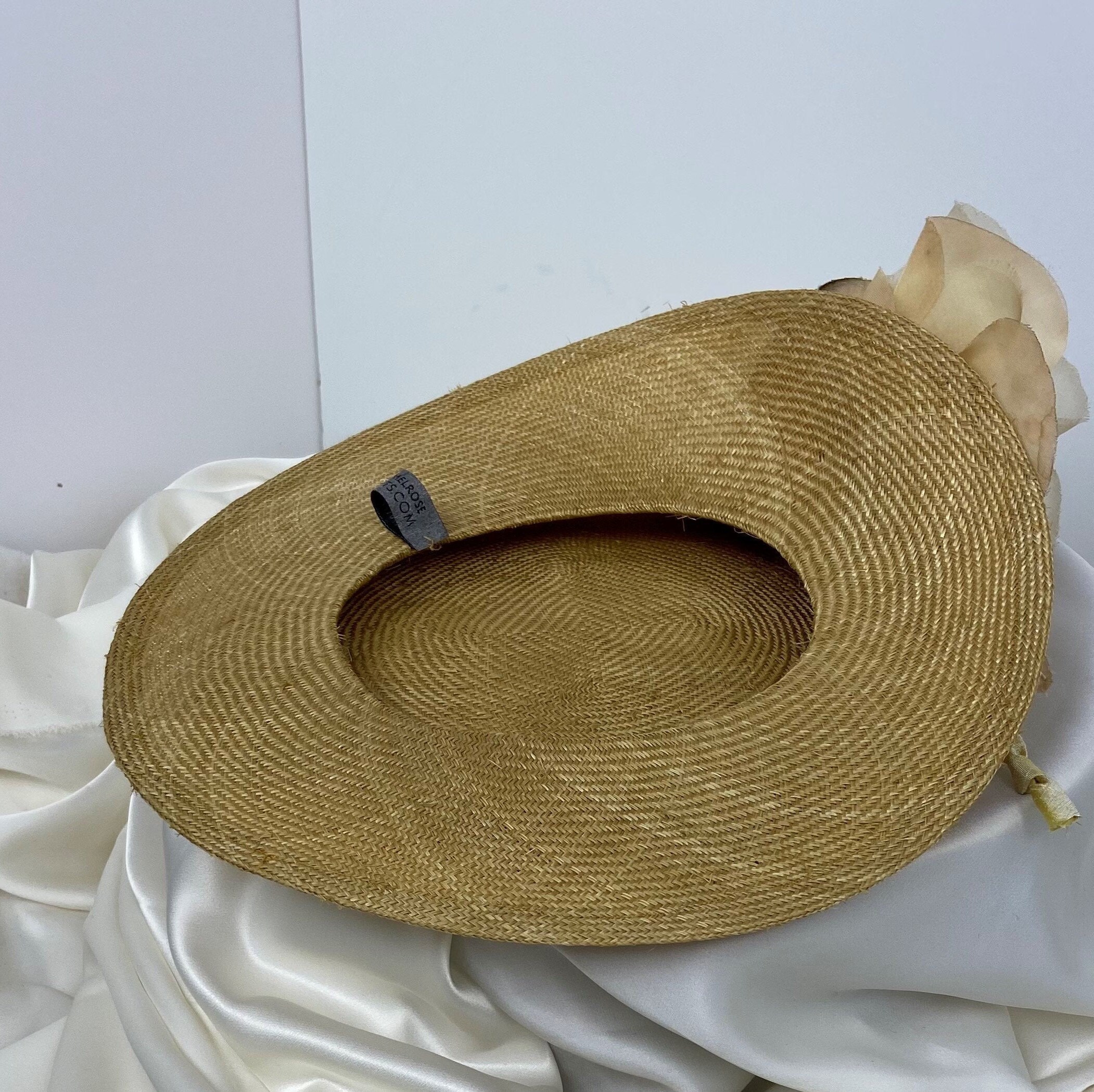 Fine Parasisal Straw Travel Hat Yellow Gold Trim Vintage Trim Handmade Hat