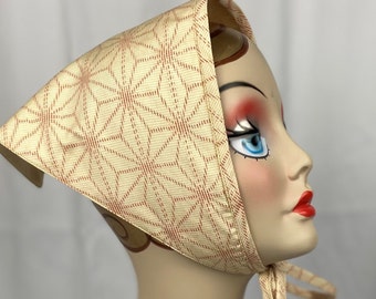 Silk Headscarf, Vintage Kimono Silk , Reversible , Triangle Scarf