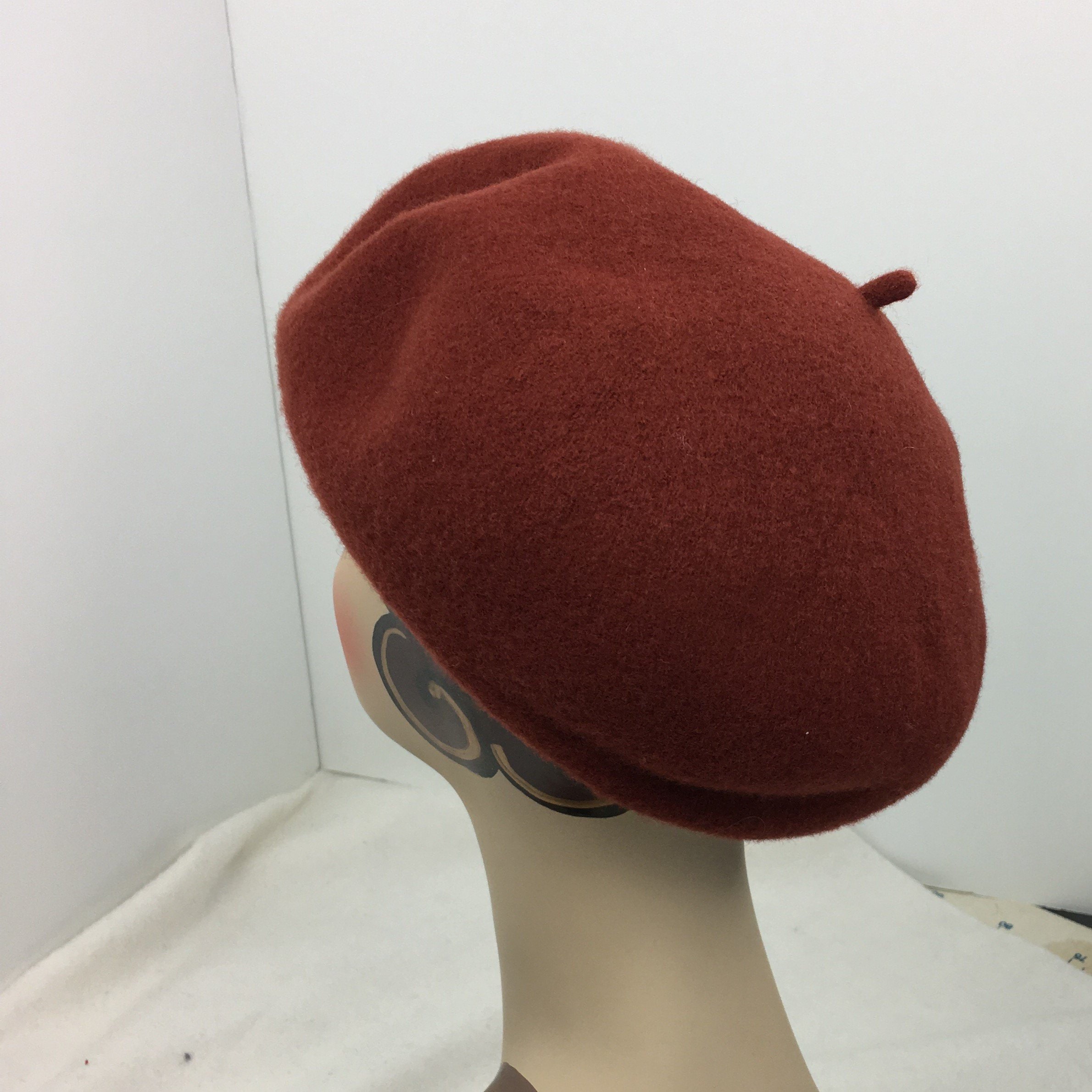 Wool Beret Woman's Rust French Classic Garbo Dietrich Soft Hat Winter