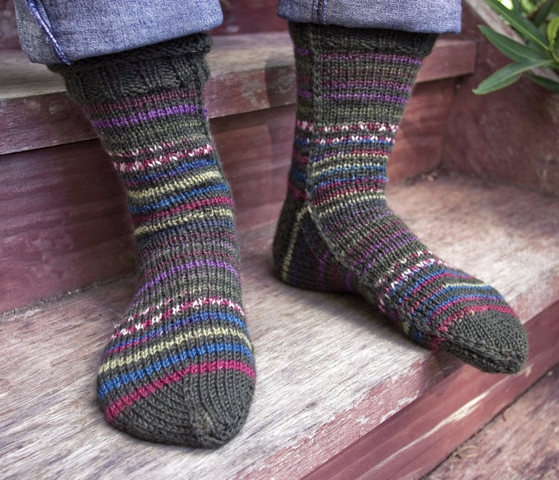 Easy to Knit Mens Socks on Two Needles S M L XL PDF File Etsy Canada