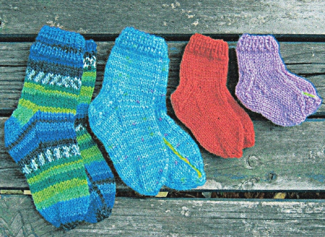 Easy Socks on Two Needles for Kids 0-5years Plus, PDF Pattern Only ...
