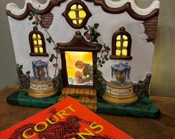 ACOTAR, Tamlin's Estate Light-up Shelfie, Bookshelf Decor, Custom, Hand-made, One of Kind Library Decor, Hand painted, Sarah J Maas