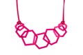 Fuchsia Pink Geometric Statement Acrylic Necklace.