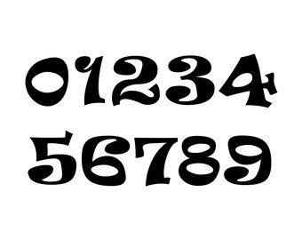 Birthday Numbers SVG PNG Plain Numbers 0-9 Silhouette Cricut Cut Files Personal Use Commercial Use, Clipart, Instant Download,