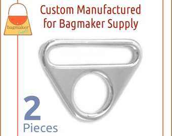 36 Pack Slot and Hole Loop Buckle 1.5 Inch 38 mm Triangle Double Rings RNG-AA358 1-12 Shiny Rose Gold Finish Purse Handbag Hardware