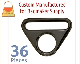 36 Pack Slot and Hole Loop Buckle 1.5 Inch 38 mm Triangle Double Rings RNG-AA358 1-12 Shiny Rose Gold Finish Purse Handbag Hardware