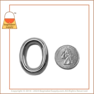 1 Inch O Ring, Nickel Finish, 2 Pieces, One Inch 25 mm Cast Oval Ring, O-Ring, Bag Making Purse Handbag Hardware Supplies, 1, RNG-AA048 image 3