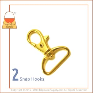 Mosquetón giratorio de 1 pulgada, acabado dorado, pinza de langosta, 2 piezas, clip para bolso de 25 mm, suministros de hardware para fabricación de bolsos, 1", SNP-AA027