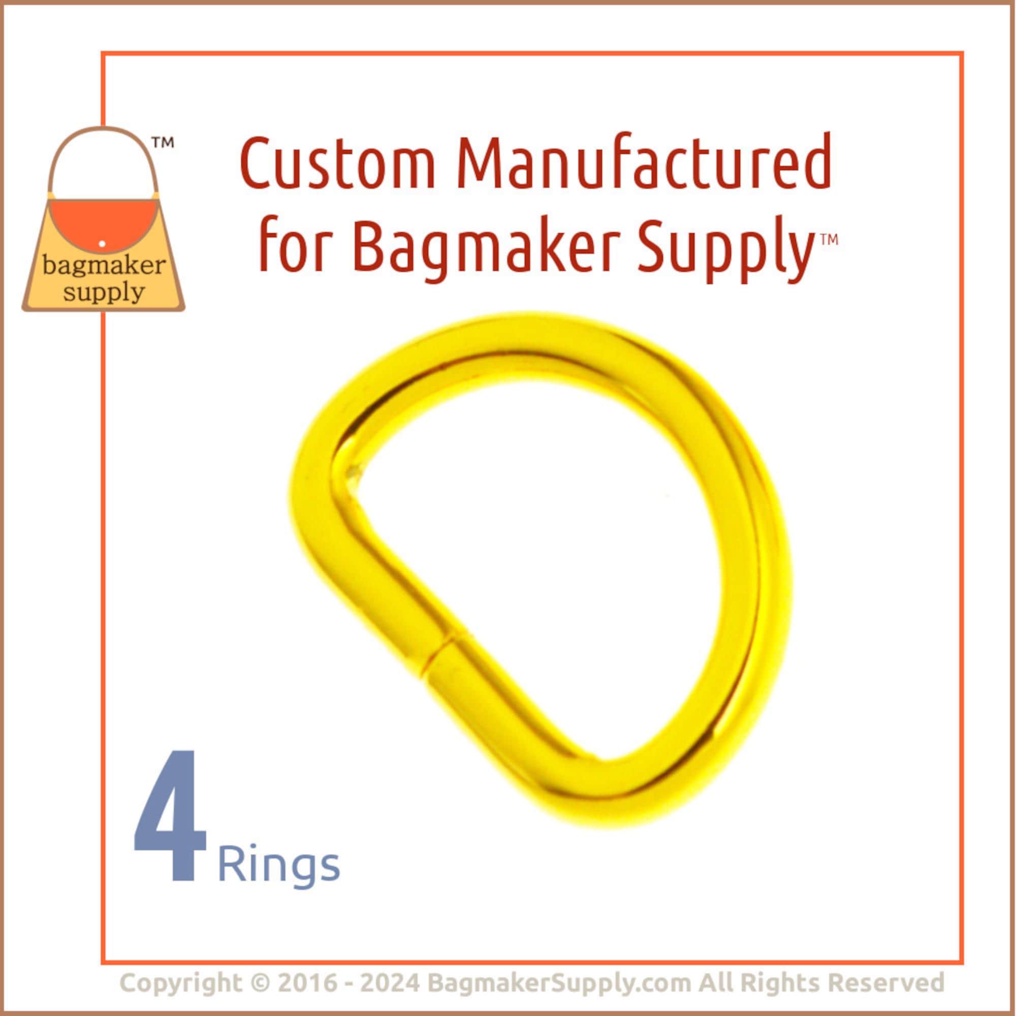 3/4 インチ D リング、デラックス ゴールド仕上げ、4 個、0.75 インチ