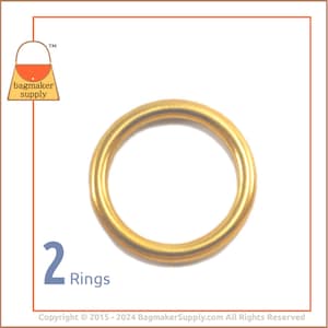 1-1/2 Inch O Ring, Cast Solid Brass, 2 Pack, 38 mm O Ring, 6 mm Gauge, Handbag Purse Bag Making Supplies Hardware, 1.5 Inch, RNG-AA151