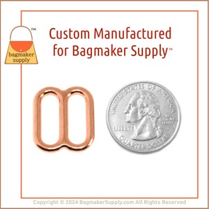 5/8 Inch Cast Slide, Rose Gold / Copper Finish, 54 Pack, 16 mm TriGlide for Purse Straps, Handbag Making Hardware Supplies, 5/8, SLD-AA161 image 3