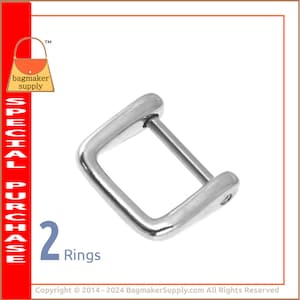 5/8 Inch Purse Handle Ring with Screw-in Pin, Nickel Finish, 2 Pack, 16 mm Great for 1/2 Inch Strap, Handbag Bag Making Hardware, RNG-AA026 image 1
