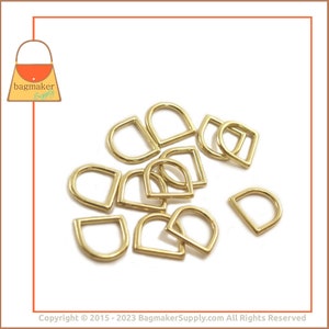 5/8 Inch Cast D Ring, Brass Finish, 18 Pack, 16 mm D-Ring, Also for 1/2 Inch 13 mm Strap, Purse Making Handbag Hardware Supplies, RNG-AA190 image 7