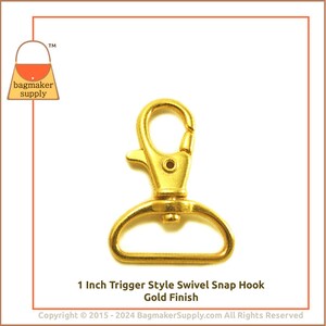 1 Inch Swivel Snap Hook, Gold Finish, Lobster Claw, 18 Pieces, 25 mm Purse Clip, Handbag Purse Bag Making Hardware Supplies, 1, SNP-AA027 image 7