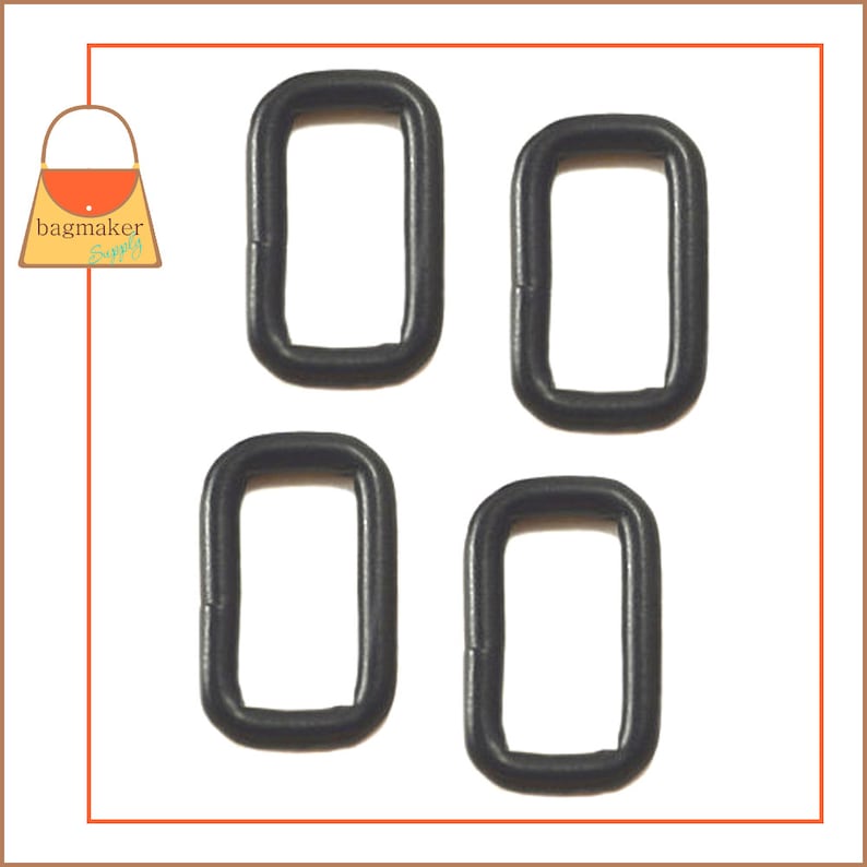 1 Inch Rectangle Ring Black Satin Finish 4 Pieces Purse - Etsy