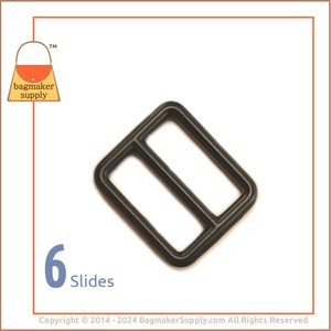 May include: Black rectangular slide with two openings, for bagmaking. The image shows the text "6 Slides" in blue. The logo for "bagmaker supply" is in the upper left corner.