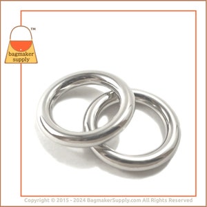 1 Inch Cast O Ring, Nickel Finish, 25 mm Italian Beautiful Quality Made In Italy, Handbag Purse Bag Making Hardware Supplies, RNG-AA080 image 2