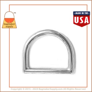 1-1/4 Inch Cast D Ring, Nickel Finish, 6 Pieces, 32 mm Dee Ring, Handbag Purse Bag Making Hardware Supplies, 1-1/4, 1.25 Inch, RNG-AA108 image 4