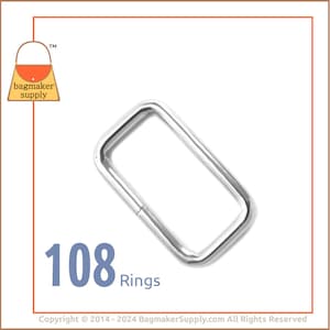 May include: Silver metal ring, 108 rings, for making bags and purses.