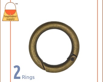 1 Inch Cast Spring Gate Ring, Antique Brass Finish, 2 Pieces, 25 mm O Ring, Handbag Bag Making Hardware Supplies, 1", RNG-AA364