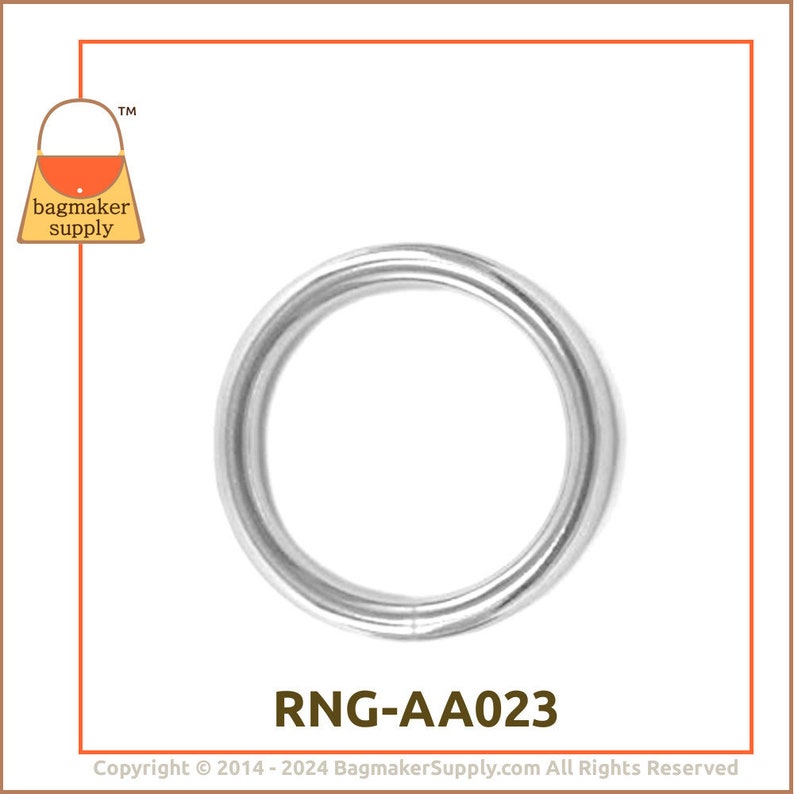 1 Inch O Ring, Stainless Steel, 12 Pieces, 25 mm O-Ring, 4 mm Gauge, Handbag Purse Bag Making Hardware Supplies, 1, RNG-AA023 image 7