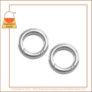 3/4 Inch Spring Gate Ring, Nickel Finish, 6 Pack, 19 mm O Ring, Purse Handbag Bag Making Hardware Supplies, 3/4, .75 Inch, .75, RNG-AA153 image 6