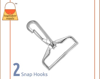 1-1/2 Inch Snap Hook, Nickel Finish, 2 Pieces, 1.5 Inch 38 mm Swivel Purse Clip, Handbag Bag Making Hardware Supplies, SNP-AA238