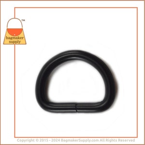 1 Inch D Ring, Black Satin Finish, 6 Pieces, 4.8 mm Gauge, 25 mm Heavy D-Ring, Purse Bag Making Handbag Hardware Supplies, RNG-AA148 image 4