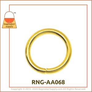 1/2 Inch O Ring, Brass Finish, 108 Pieces, Small 13 mm Jumper Ring 2 mm Gauge, .5 Inch, Handbag Purse Making Hardware Supplies, RNG-AA068 image 8