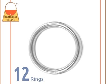 1 Inch O Ring, Stainless Steel, 12 Pieces, 25 mm O-Ring, 4 mm Gauge, Handbag Purse Bag Making Hardware Supplies, 1", RNG-AA023