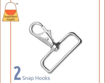 2 Inch Lever Swivel Snap Hook, Nickel Finish, 2 Pack, Heavy Duty 2 Inch 51 mm Purse Clip, Handbag Bag Making Hardware Supplies, SNP-AA176