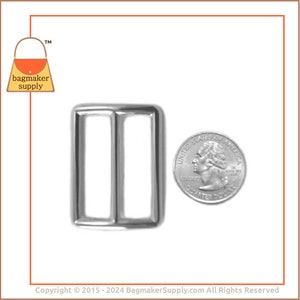1-1/4 Inch Slide, Nickel Finish, 32 mm TriGlide for Purse Straps, 2 Pieces, Bag Making Supplies Handbag Hardware, 1.25 Inch, SLD-AA026 image 3