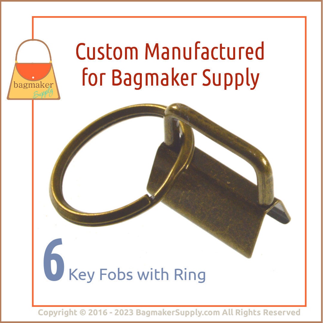 1 Inch Deluxe Key Fob and 1 Inch Ring, Antique Brass / Bronze Finish, 6 ...