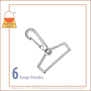 1-1/2 Inch Swivel Snap Hook, Nickel Finish, 6 Pieces, 1.5 Inch 38 mm Spring Gate Purse Clip, Handbag Bag Making Supplies Hardware, SNP-AA033