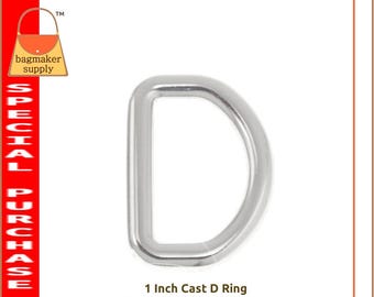 1 Inch Cast D Ring, 5 Mm Gauge, Shiny Nickel Finish, 6 Piece
