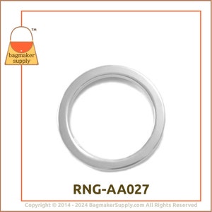 1-1/2 Inch O Ring, Shiny Nickel Finish, 2 Pieces, 1.5 inch 38 mm Flat Cast O-Ring, 5 mm Thick, Purse Bag Making Handbag Hardware, RNG-AA027 image 6