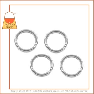 1 Inch O Ring, Stainless Steel, 12 Pieces, 25 mm O-Ring, 4 mm Gauge, Handbag Purse Bag Making Hardware Supplies, 1, RNG-AA023 image 6