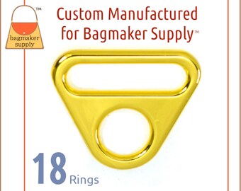 1 Inch Triangle Double Ring, Deluxe Nickel Finish, 2 Pack, 25 Mm