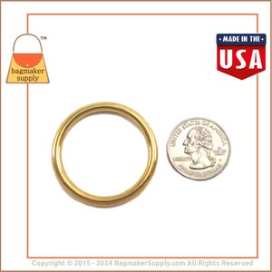 1.25 Inch Cast O Ring, Brass Finish, 6 Pieces, Handbag Purse Bag Making Supplies Hardware, 1-1/4 Inch 32 mm O-Ring, RNG-AA130 image 3