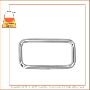 1.25 Inch Rectangle Ring, Nickel Finish, 36 Pieces, 1-1/4 Inch Rectangular Wire Loop, 32 mm Ring, Purse Handbag Hardware, RNG-AA055 image 4